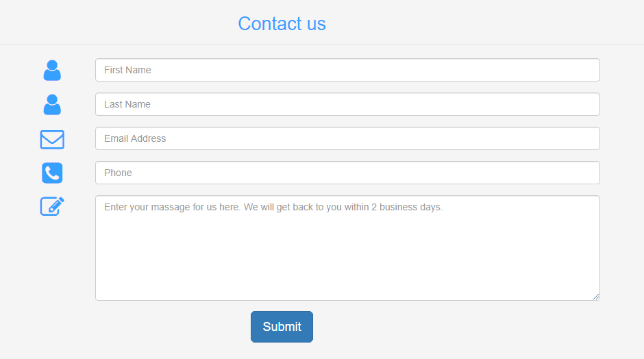 Formulaire de contact Bootstrap