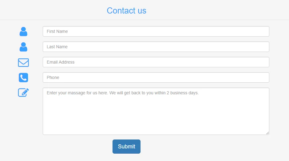 Bootstrap Contact Form