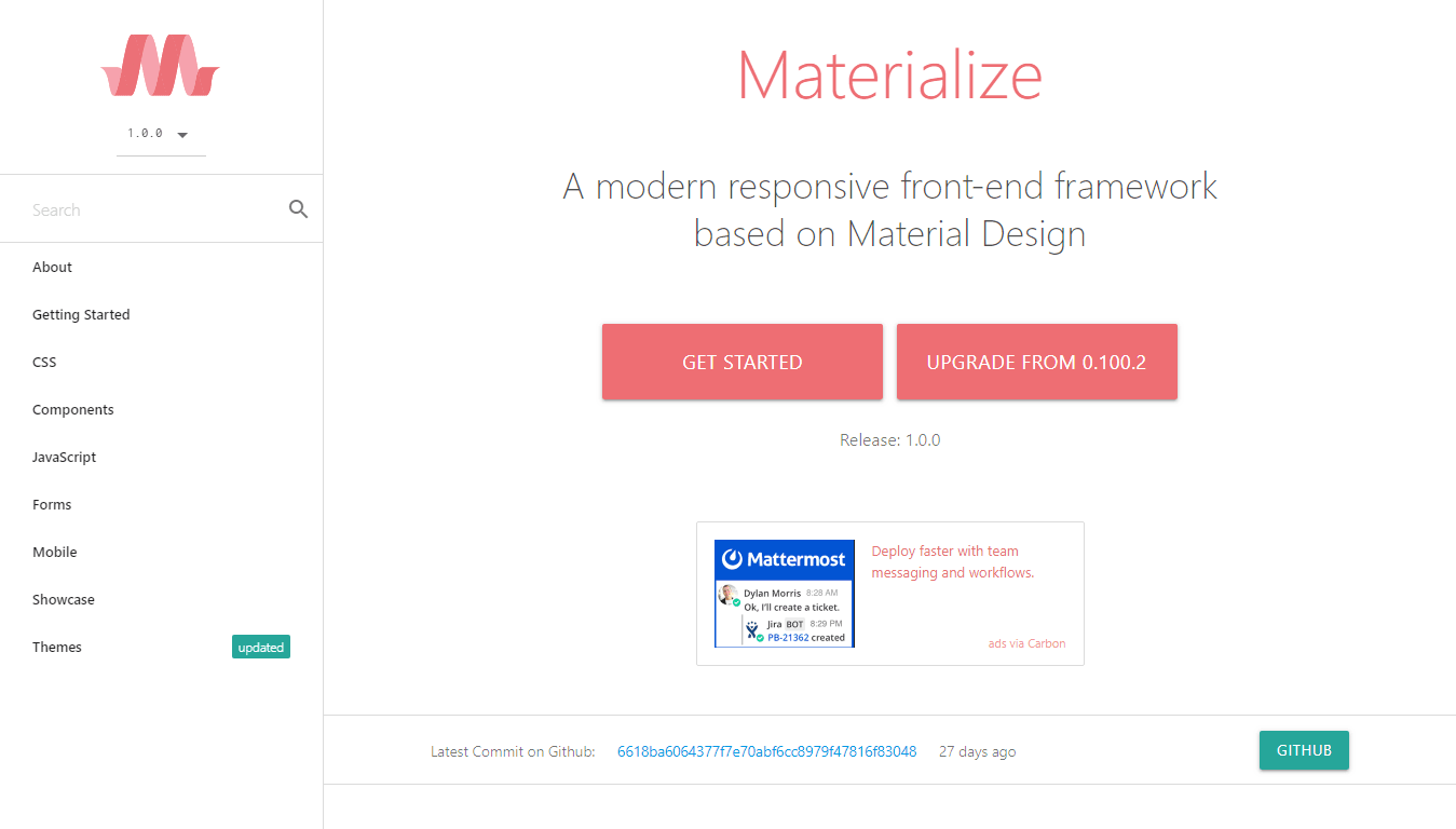 Materialize Material Design Framework